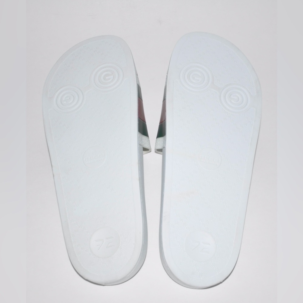 Authentic Gucci White Pool Slides Slip On Sandals Men's US Size 9 MSRP $495 - Picture 7 of 9